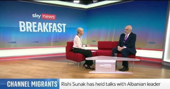 Interview of Prime Minister Edi Rama with Sky News Breakfast