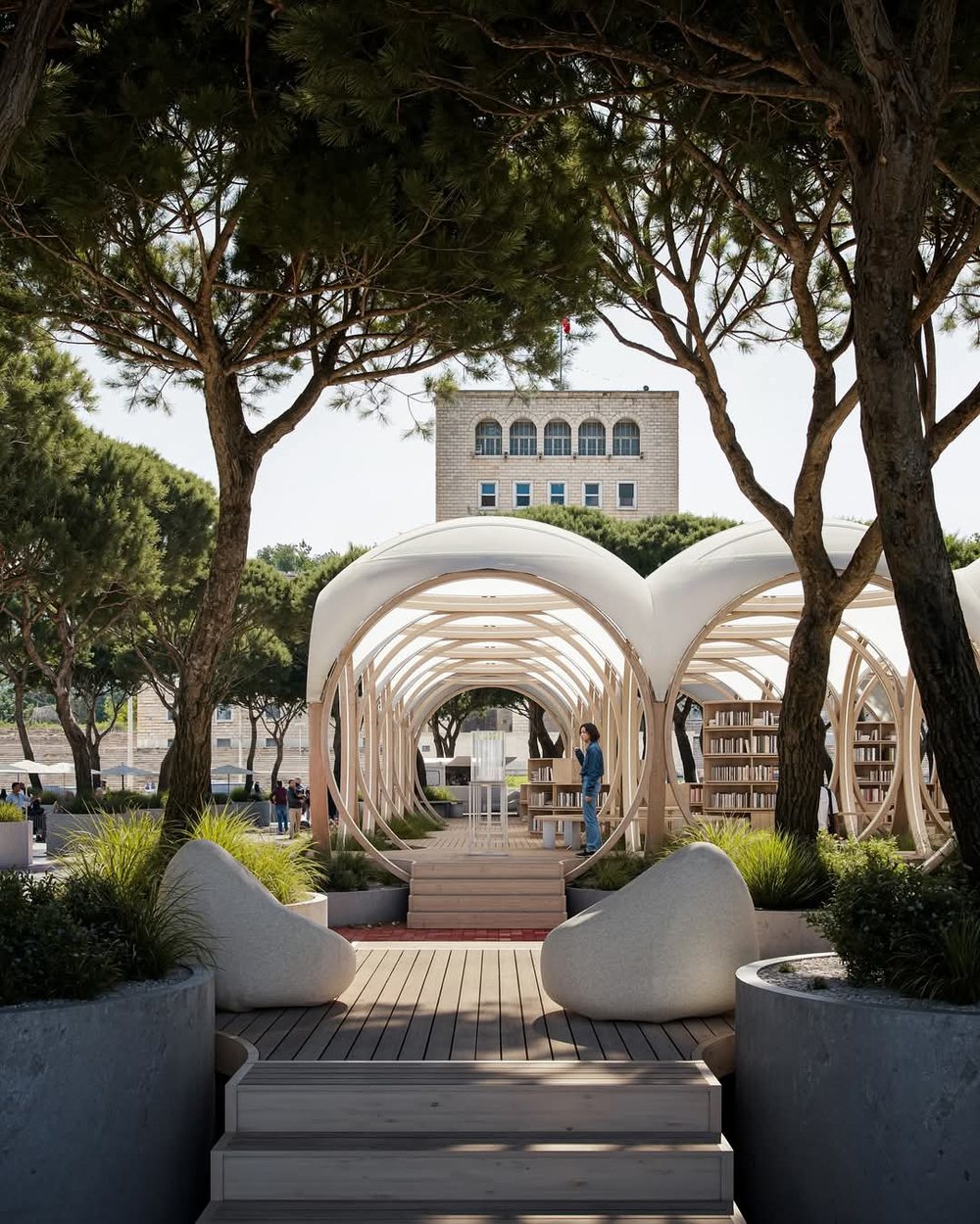 Tirana Moons,” the Green Oasis Dedicated to Books, Installed at “Mother Teresa” Square