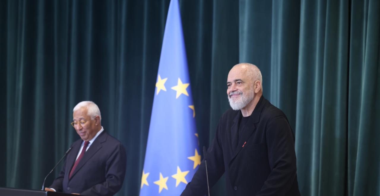 Kryeministri Rama mikpret Presidentin e Këshillit të Europës, Antonio Costa