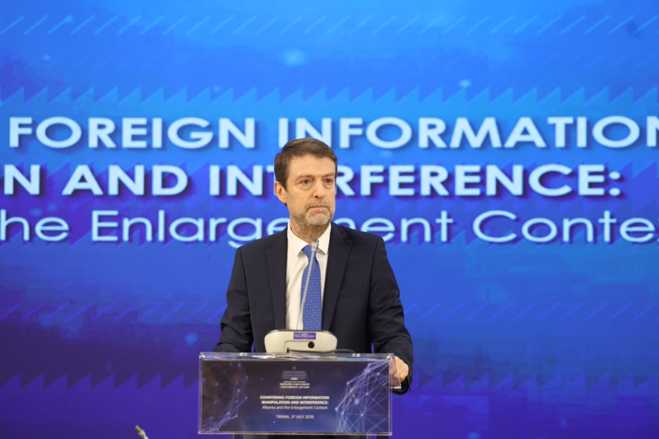 Minister Hoxha Calls for International Cooperation to Counter Information Manipulation and Foreign Interference